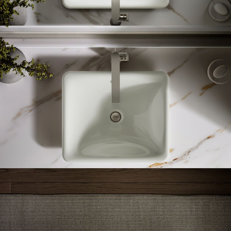 Iron Plains 6.3" Tall Metal Rectangular Bathroom Sink with Overflow, Dune