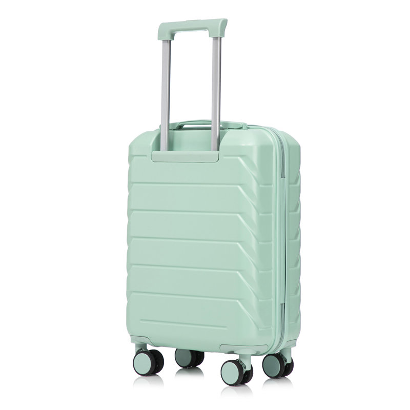 Bagage à carreaux rigides en ABS 20 pouces - Surface résistante aux égratignures Quatre roues multidirectionnelles, avec serrure à combinaison. (Vert menthe)