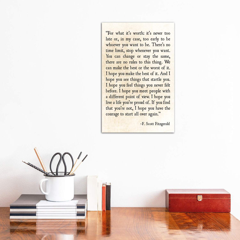 For What Its Worth 1 Piece Wrapped Canvas Wall Art, 30.48 cm H x 45.72 cm W
