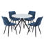 Wenona Round Stone Top Dining Table with Steel Base