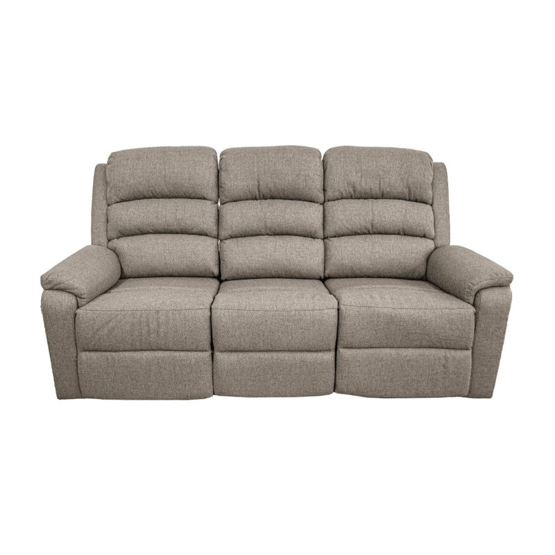 Samulicci Upholstered 74'' Reclining Sofa, Light Brown 100% Linen