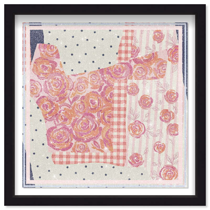 Patchwork Glam II Print by Oliver Gal, 25.5"H x 25.5"W, Black Shadowbox