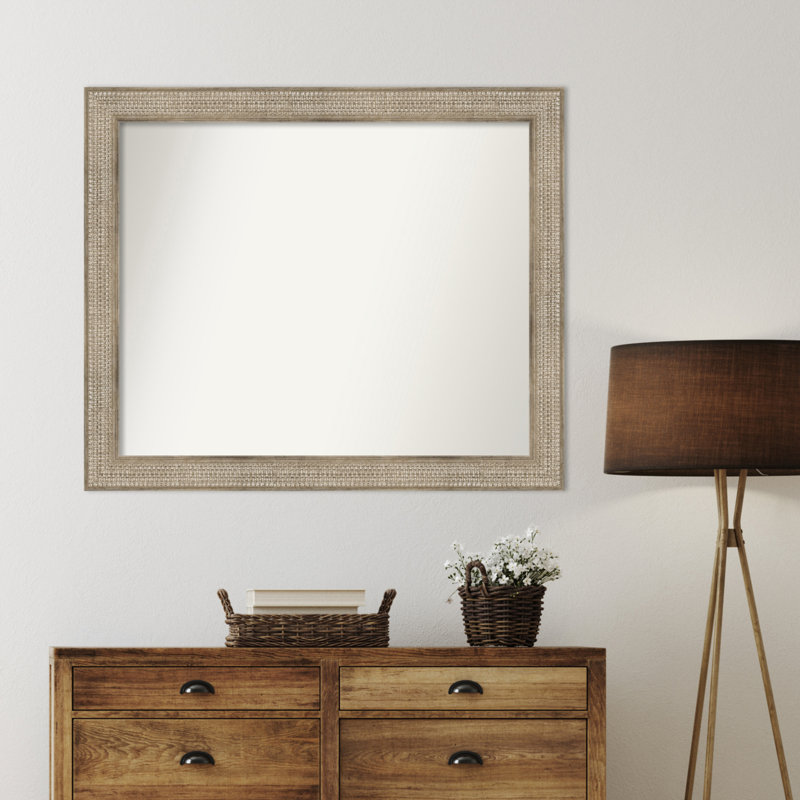 Jannice Solid Wood Wall Mirror, 37" x 44", Rectangle