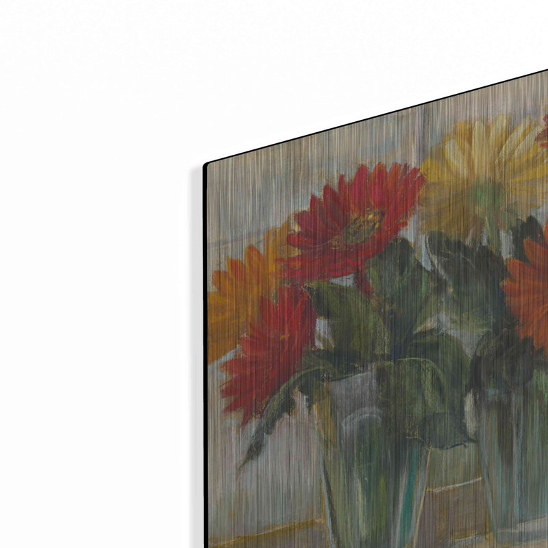 "Gerberas dans des vases en verre" par Carol Rowan, H 12 po x l 16 po 