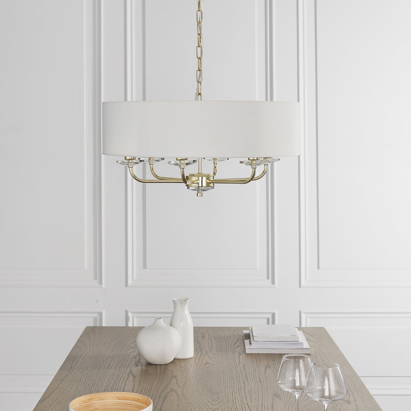 Basilia 6 - Light Drum Chandelier, Brass