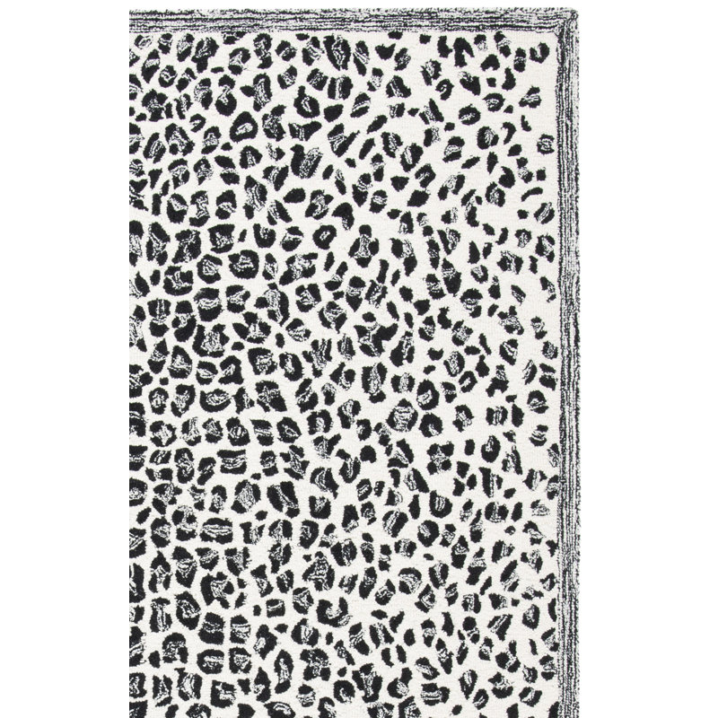 Metro Hand Tufted Indian Wool And Cotton With Latex Animal Print Rug, Rectangle 4' x 6'