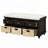 Rustic Storage Bench with 3 Drawers and 3 Rattan Baskets-180197936