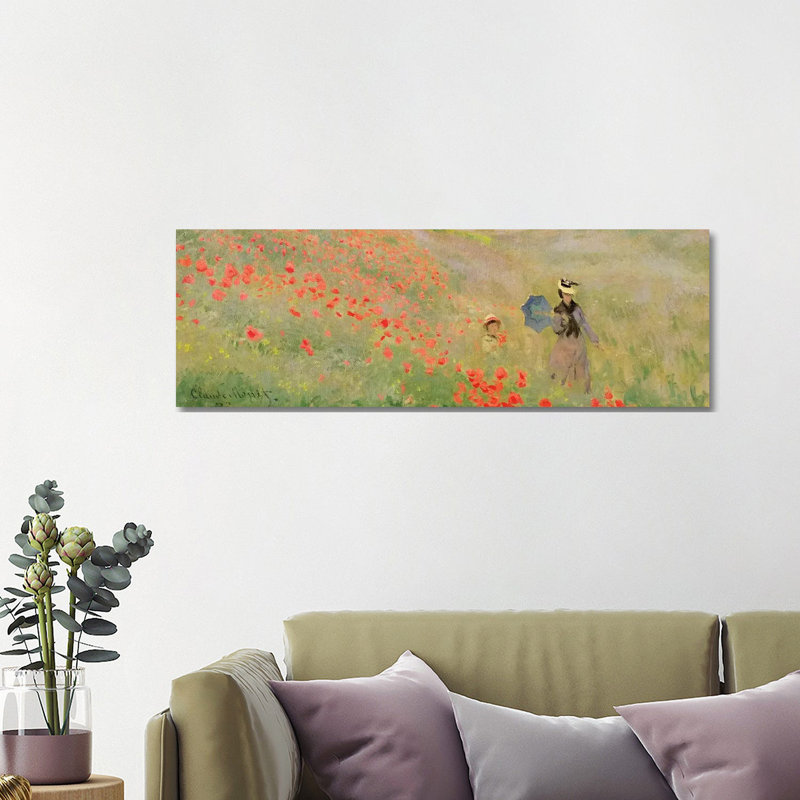 Wild Poppies, Near Argenteuil, 1873 by Claude Monet - Wrapped Canvas Panoramic Gallery-Wrapped Canvas Giclée