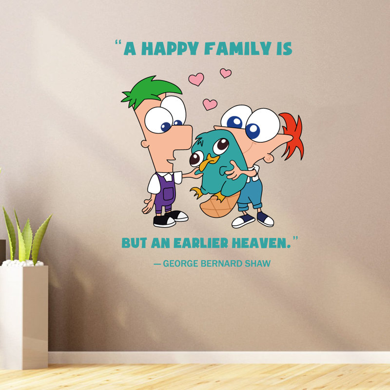 Adhésif décoratif «Happy Family Phineas and Ferb», H 40 po x l 35 po x P 0,5
