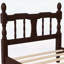 Structure de lit plateforme simple en bois, conception classique en bois avec tête et pied de lit à broche, aucun sommier requis, assemblage facile, finition noyer foncé