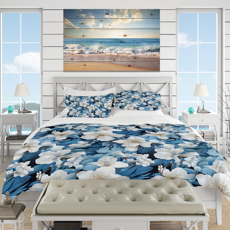 Ensemble de housse de couette Azure Mirage, Housse de couette simple + 1 taie décorative stan