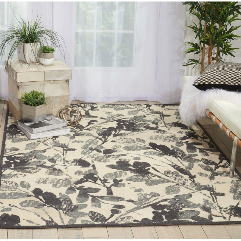Floral Indoor Rug, Rectangle 5' x 8'