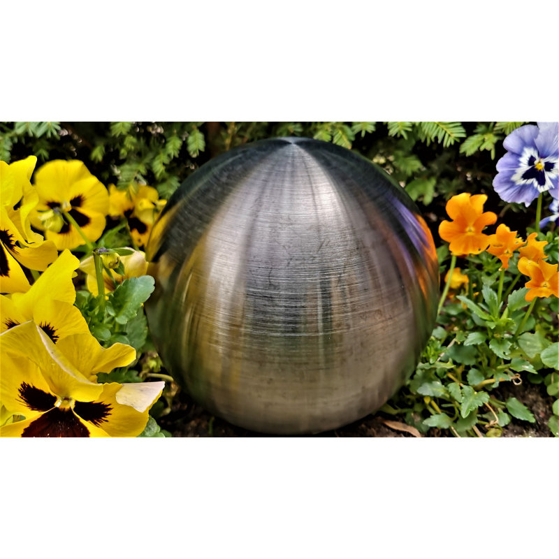 Darzell Stainless Steel Gazing Ball, 20cm H x 20cm W x 20cm D, Black matt