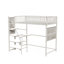 Lit mezzanine en métal avec chambre à coucher et dortoir, avec station de charge intégrée et éclairage DEL-91747040-91747047
