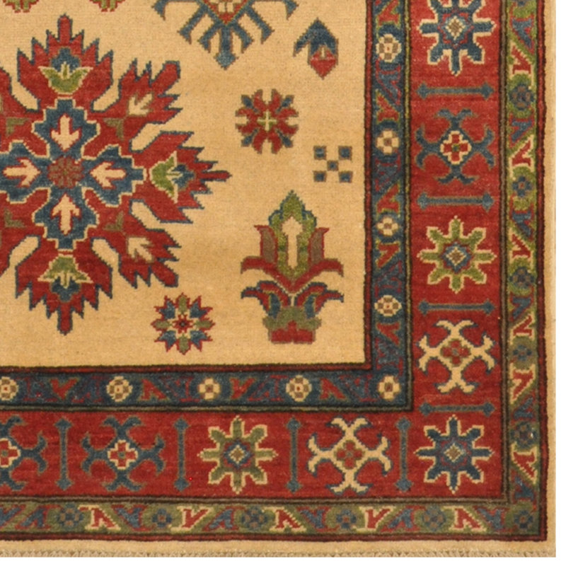 Tapis en laine Kazak fabriqué à la main Tribal