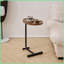 Table basse 2 pièces en forme de C brune - peu encombrante pour les petits salons / chambres à coucher, facile à glisser sous les divans-121048661