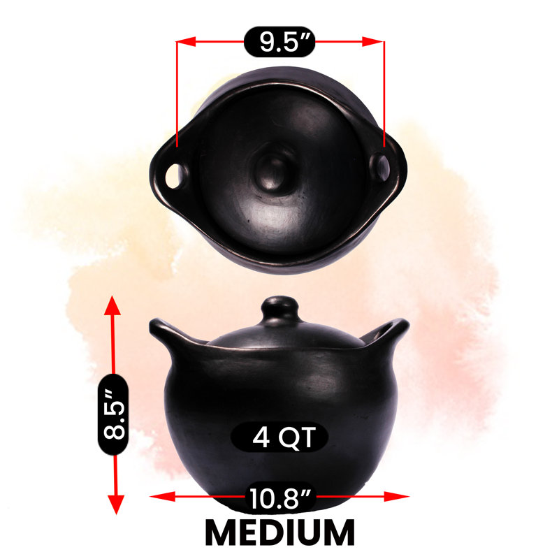 Pot à soupe moyen antique 4 pintes La Chamba, ensemble de 4 PTE, Noir