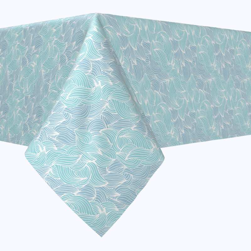 Rectangular Tablecloth, 100% Cotton, 52X104", Splashes Of Waves, 104" L x 52" W