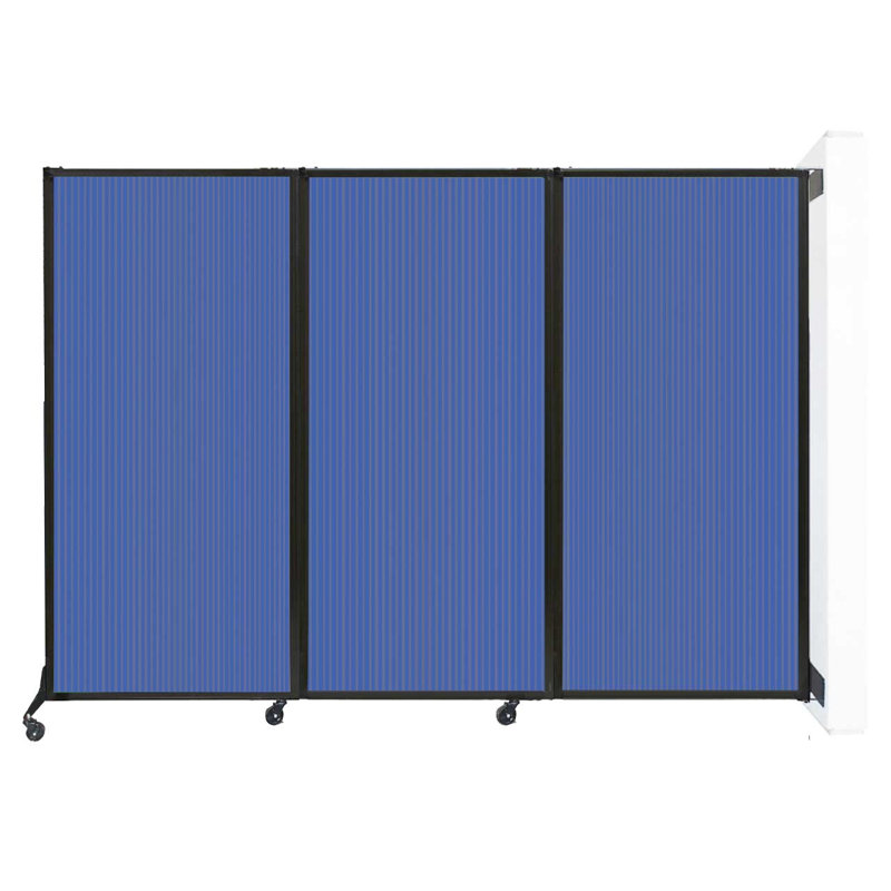 Cloison pliante murale en polycarbonate à fixation rapide, Bleu, H 80 po x l 100 po
