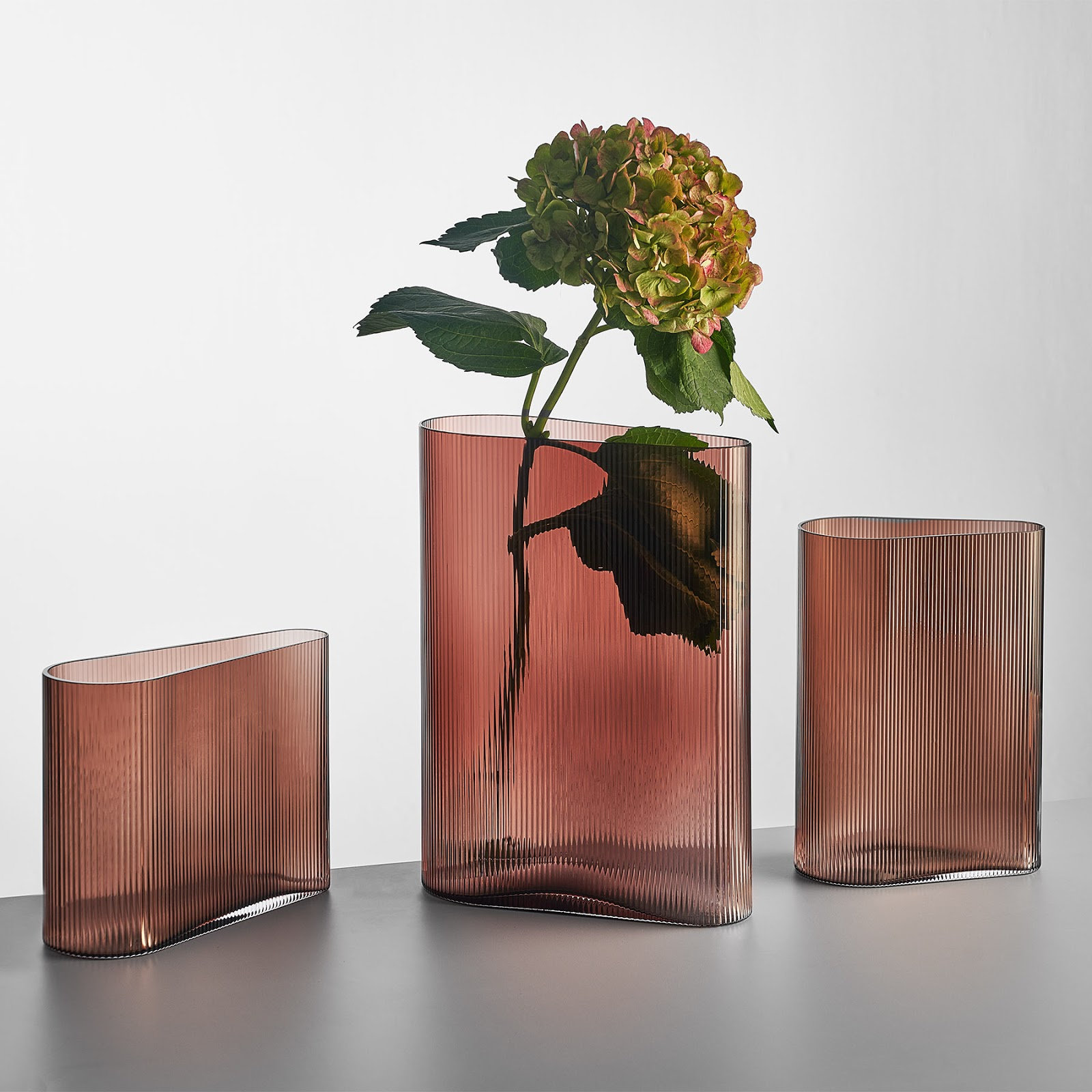 Mist Crystal Table Vase, 11.41" H x 8.07" W x 4.33" D, Caramel