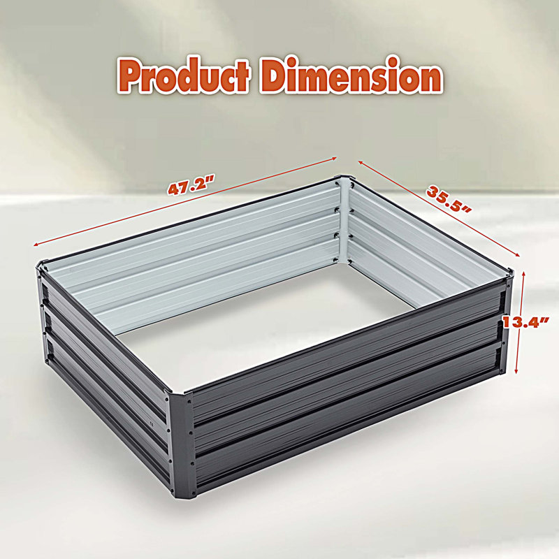6x3x2 FT Metal Raised Garden Bed Outdoor Reinforced Galvanized Rustproof Colored Steel Planter Boxes for Vegetables, Raised Beds for Growing Flowers Herbs Succulents, Safe and stable