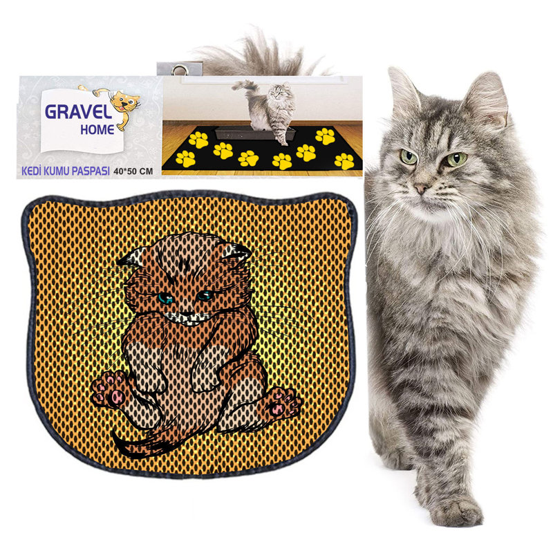 Durable Cat Litter Mat, 15.7 x 19.7 inches | 50% PVC / 50% Polyester, Machine Washable & Vacuum Friendly | Perfect for Easy Cleanup, Non-Slip Design to Keep Your Home Clean & Fresh, Ideal for Pet Owners