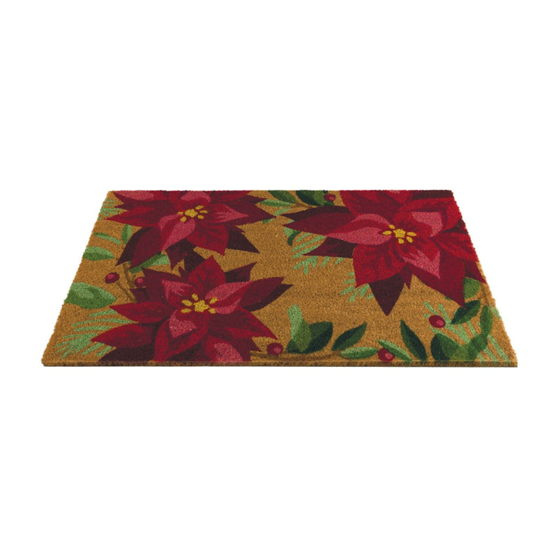 Paillasson antidérapant 30x18, Poinsettia