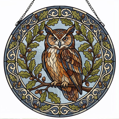 Stained Glass Stained Glass Window Panel，12"H