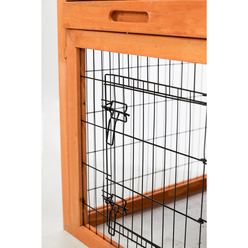 Weatherproof Outdoor Wooden 2-Story Guinea Pig Hutch with Run