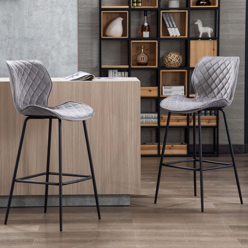 75cm Stool, Grey, Black