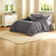 Luxurious 7-piece Micro Corduroy Bedding Set, Grey Cal King, Modern Elegance For Home