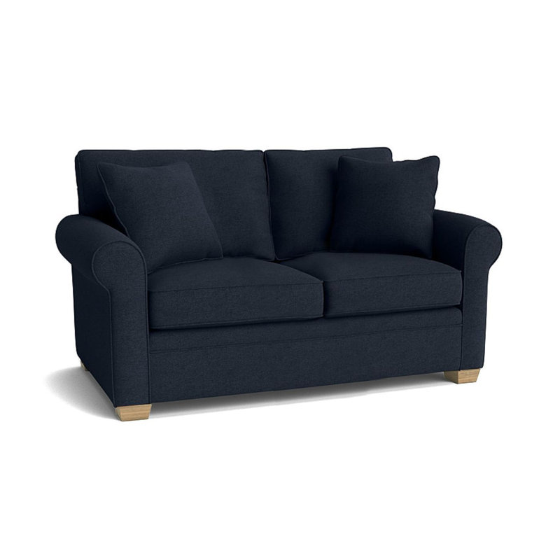 Causeuse à accoudoirs roulés 61 po Quaker, Non fini, Indigo Entice