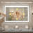Modern Bathroom LED Mirror with Tempered Glass, Beveled Frame Vanity  Aluminum Frame Wall Mirror-126347606-126347608