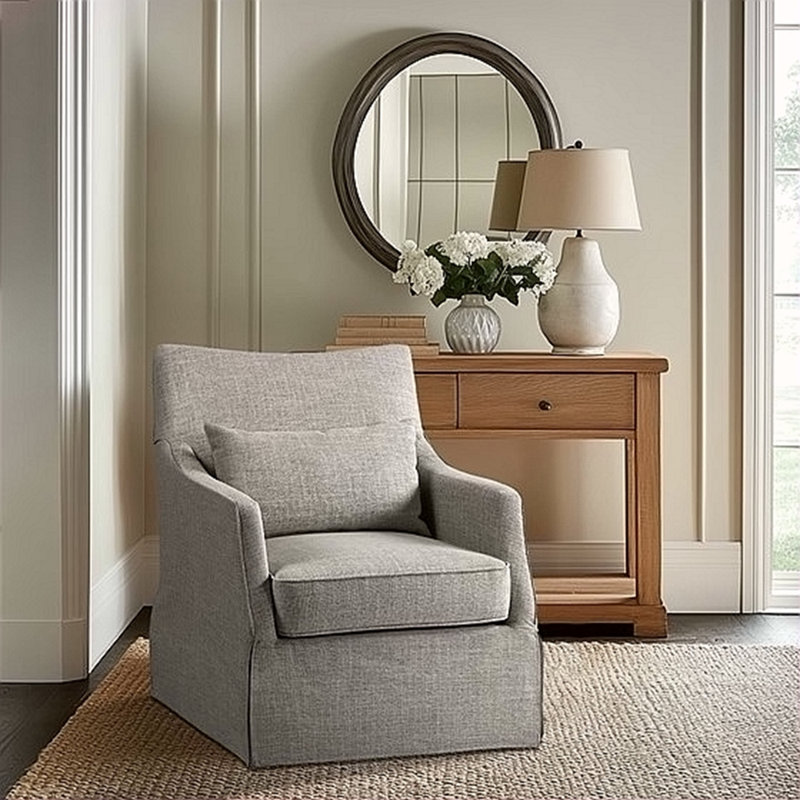 Skirted Swivel Chair