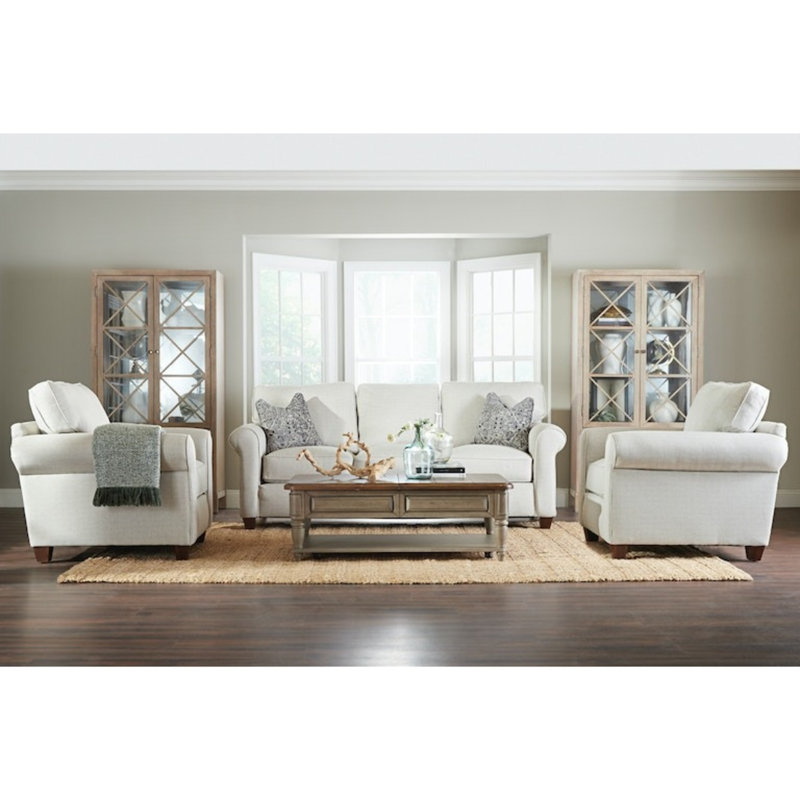 Fauteuil Putney, Blanc sergé décoloré classique