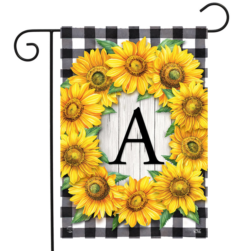 Tournesols, monogramme et drapeau de jardin