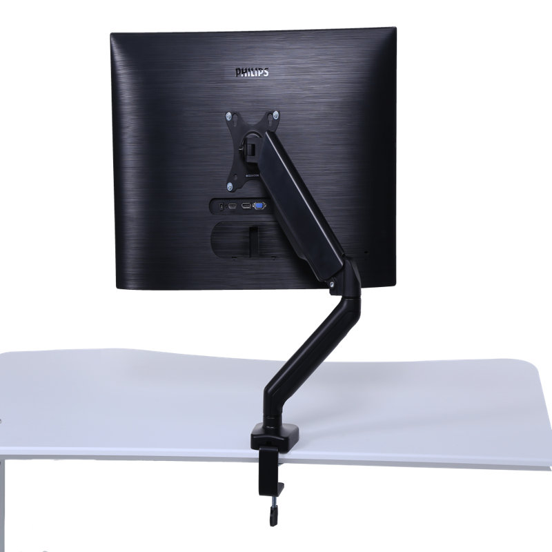 Adjustable Black Single Arm Monitor Desk Mount for 32" Screens
