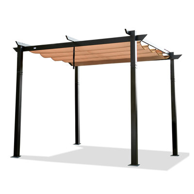 10x10 Ft Retractable Pergola with Canopy - Heavy Duty Aluminum Outdoor Gazebo for Patio & Garden