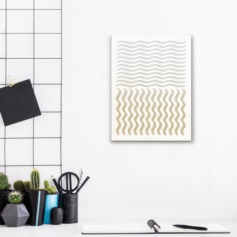 «Alvaro Abstract Neutral CLV» par ChiChi Decor, impression sur toile tendue, H 16 po x l 12 po x P 1,5 po