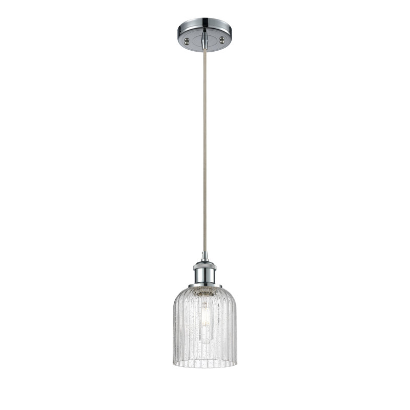 Luminaire suspendu 1 lumière Aalina, Chrome poli, Mercure