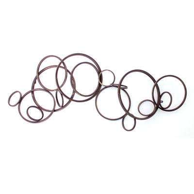 6.75 X 21.5 Industrial Metallic Multi Circle Wall Decor