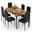 Ensemble de salle à manger moderne 7 pièces en bois et métal pour cuisine et salle à manger-995613493