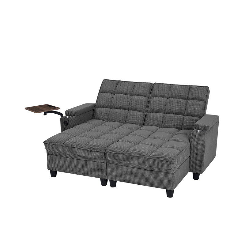 Sofas With Storage, Dark Gray Wood Frame, Modern Adjustable Home Sofa Bed