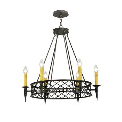 Ranallo 6 - Light Wagon Wheel Chandelier