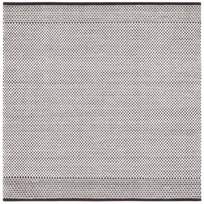 Wanetta Flat Weave Wool/Cotton Geometric Rug in Gray/Brown/Ivory