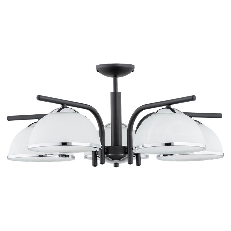 Diaz 5 - Light Shaded Chandelier, Chrome