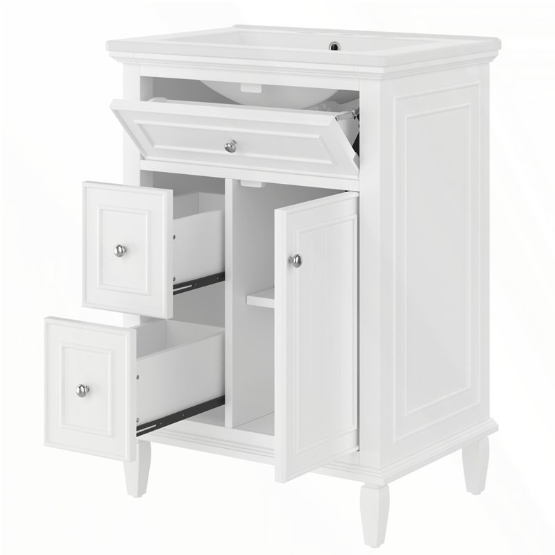 24" Bathroom Vanity with Sink, White
