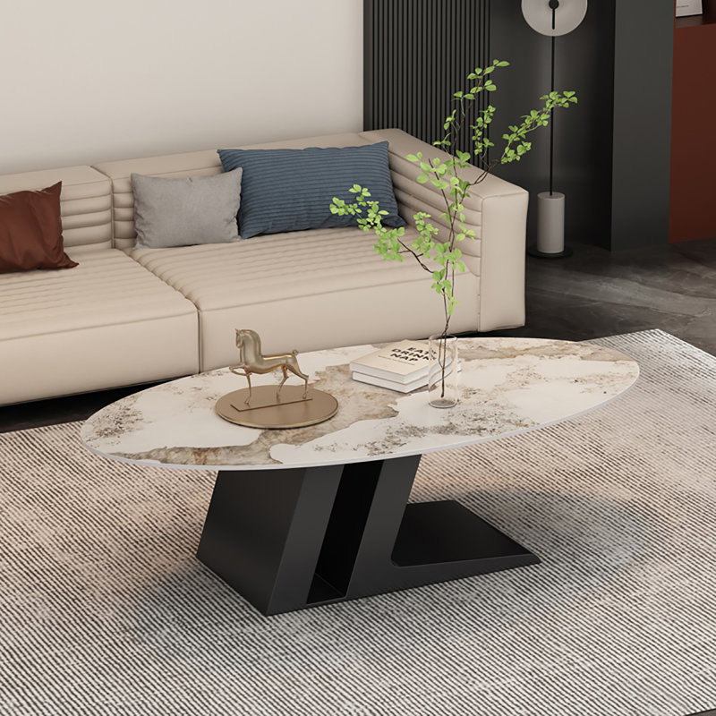Table basse simple, Blanc / gris