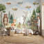Murale forêt fantaisiste avec aquarelle-714408701-714408698