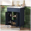 Meuble-lavabo autoportant de 24 po avec lavabo intégré en céramique, meuble de rangement à 2 portes et lavabo simple pour petites et moyennes salles de bain
